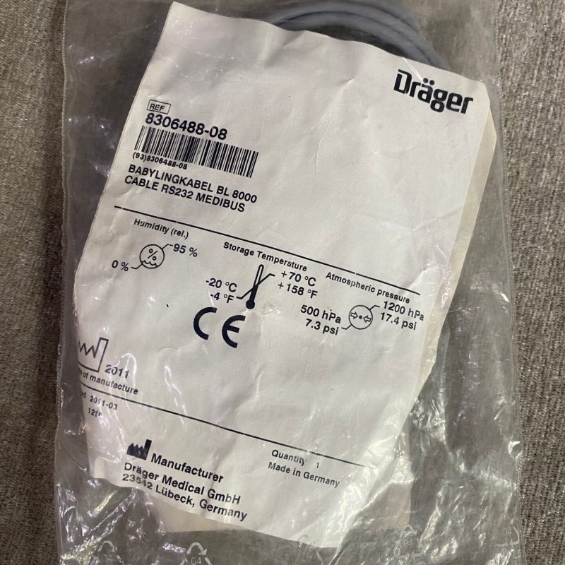 Drager 8306488 MEDIBUS Cable (RS232 Interface Cable)